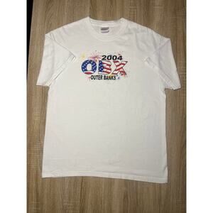 OBX Vintage 2004 USA NC Large White TShirt
